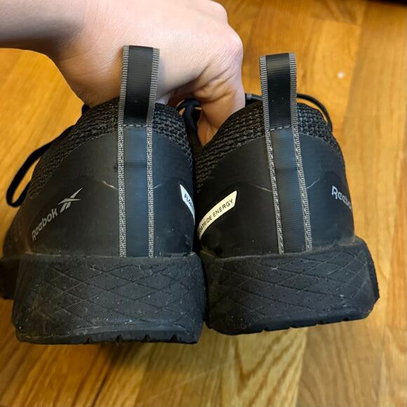 Reebok Men 9.5 Fusion Flexwave Work Athletic Shoe Black Tennis Sneaker Comp Toe - Picture 4 of 8